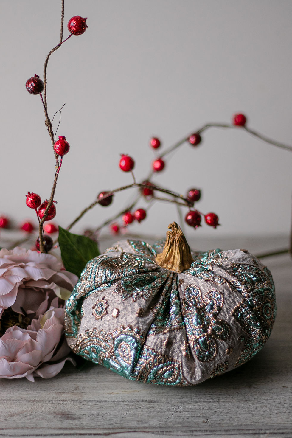 Thumbnail: Luxury Paisley Metallic Brocade Pumpkin - Filled with 100% Organic Cotton