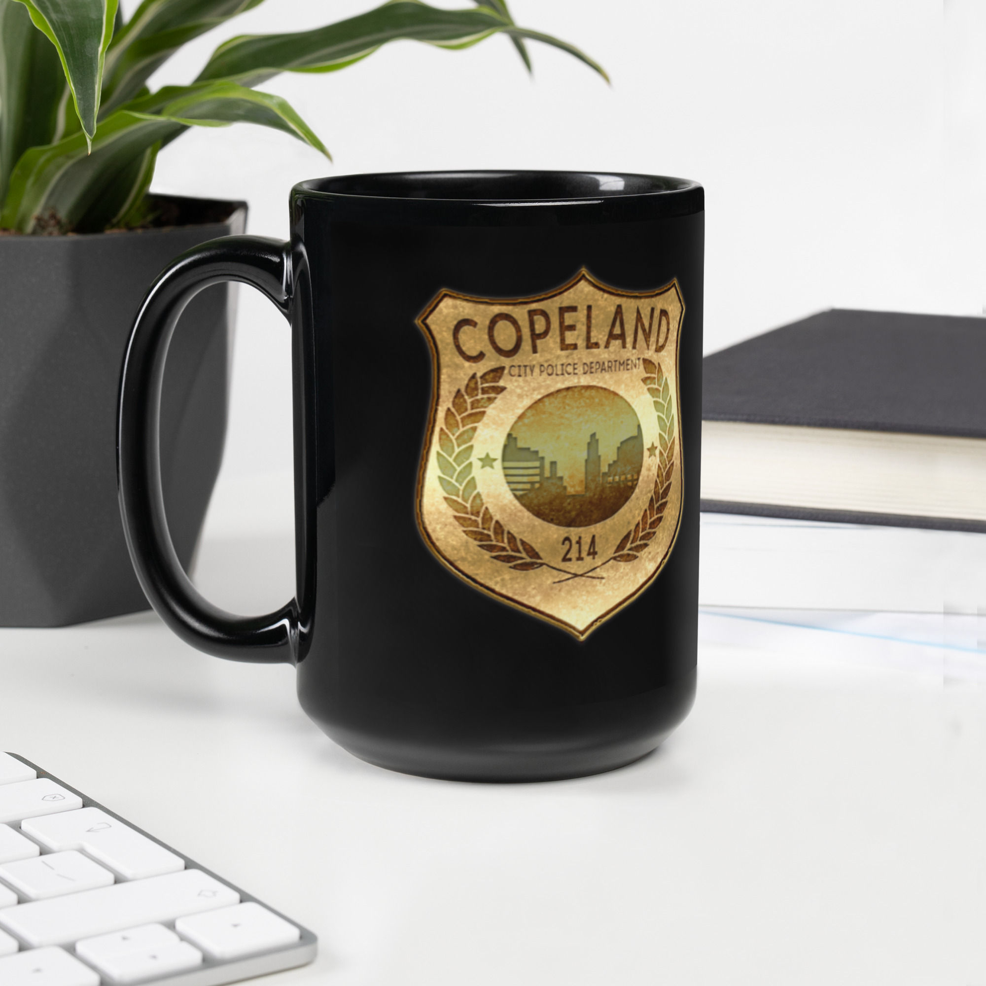 Copeland City PD Black Glossy Mug
