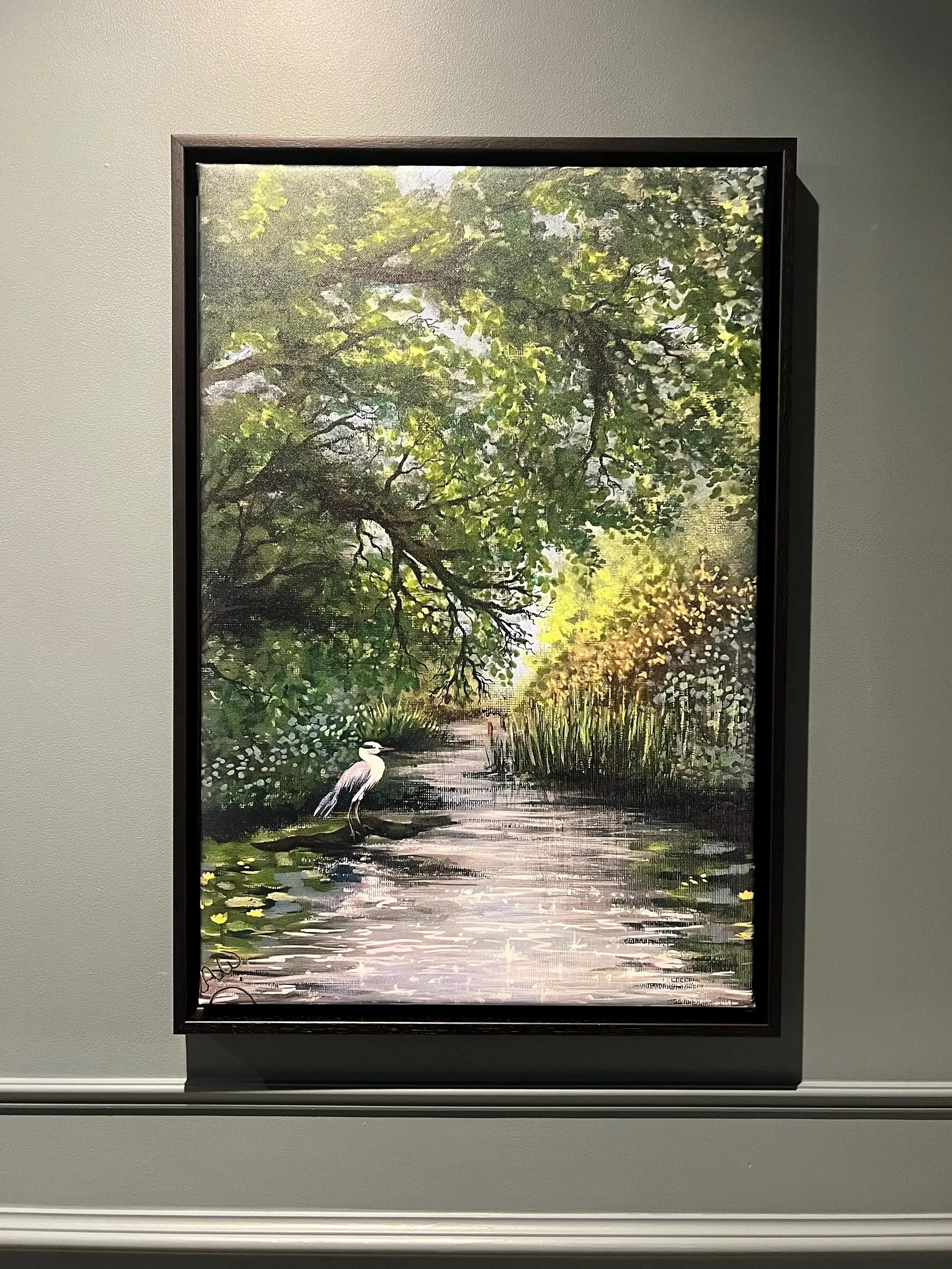 Framed Canvas Print - Heron