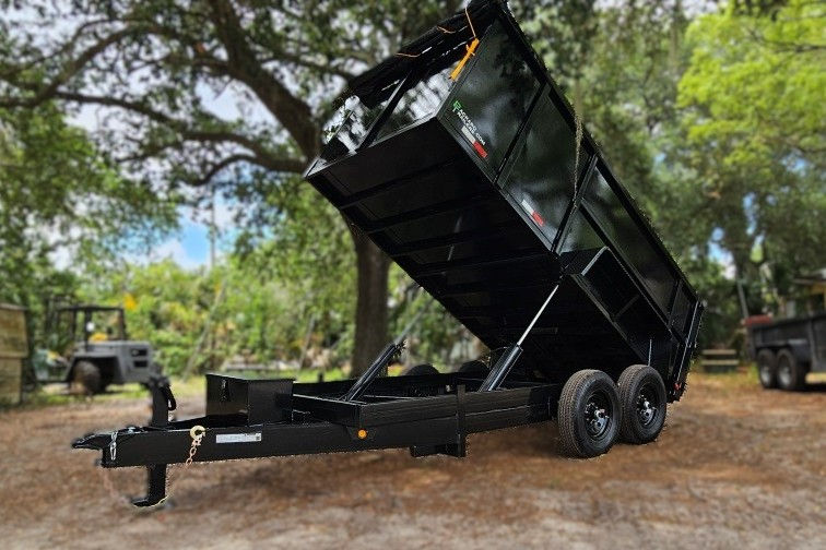 Thumbnail: “7x14x4 14k GVWR Taylor Dump trailer for sale at Packard Trailers in Orlando, Florida.”