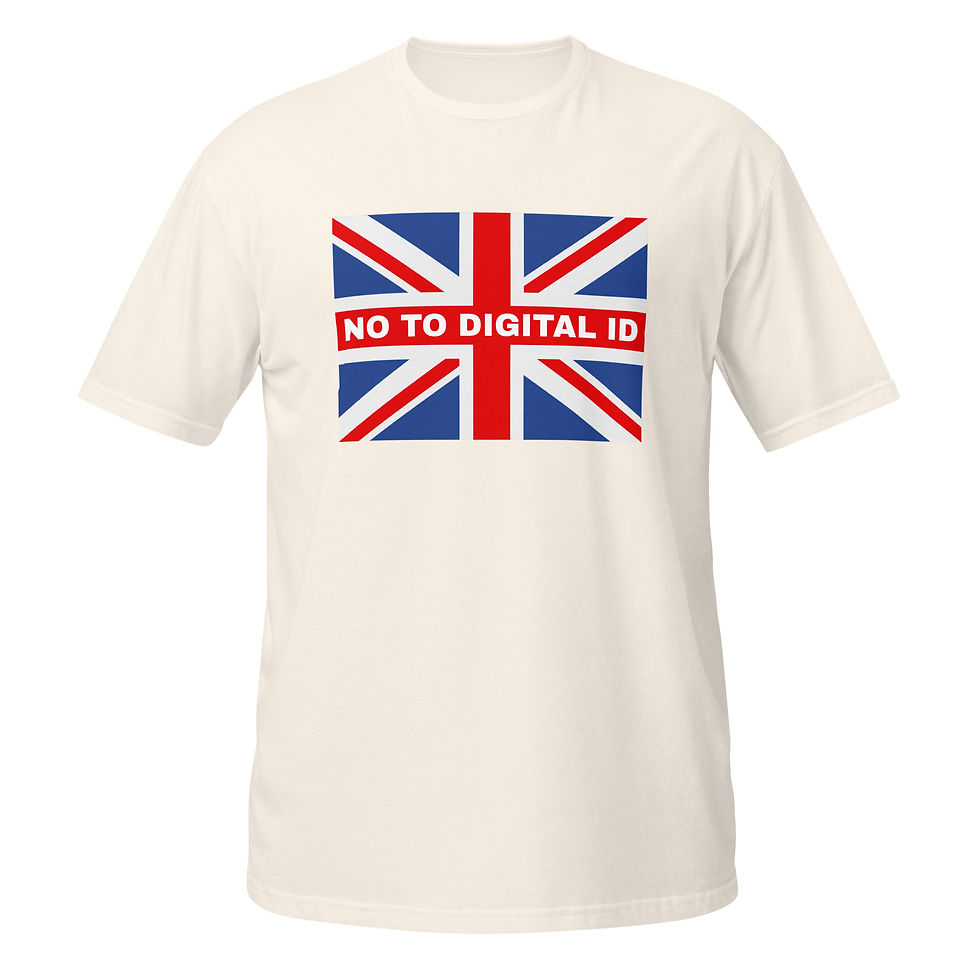 Thumbnail: Union Flag: NO TO DIGITAL ID T-shirt