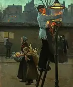 un falotier il éclaire l'individu dans le noir