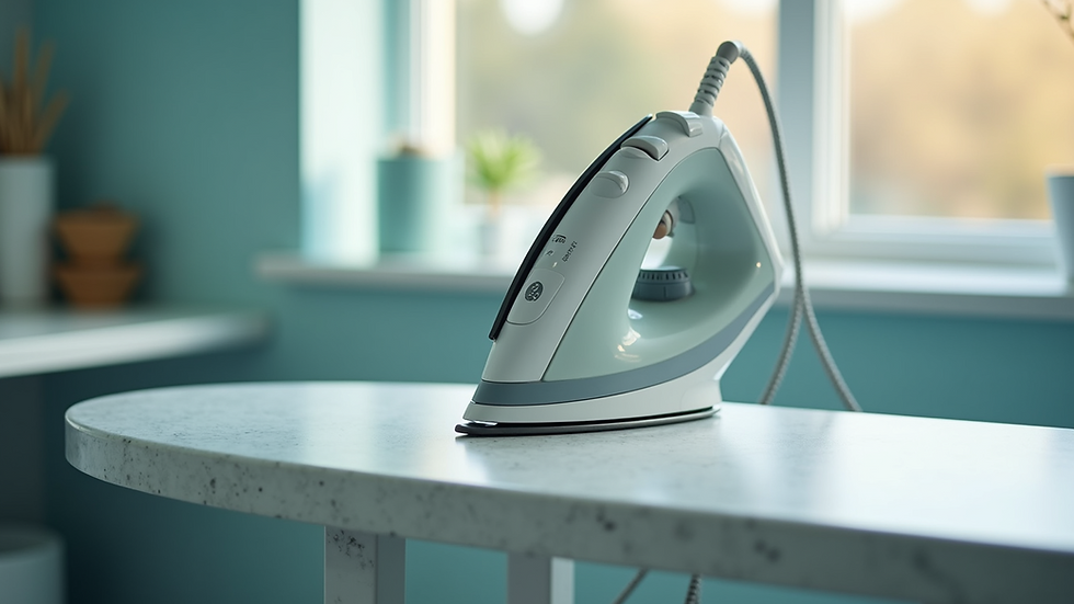 Close-up view of a modern ironing board