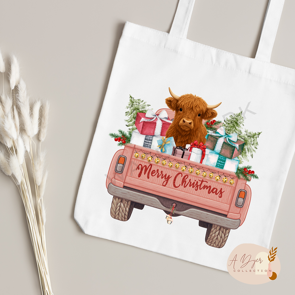 Thumbnail: HighlandCowChristmasTruck_DigitalDownload_ADyerCollection