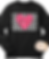 Black shirt with black and white wavy checkered with pink heart stating mama and xoxo