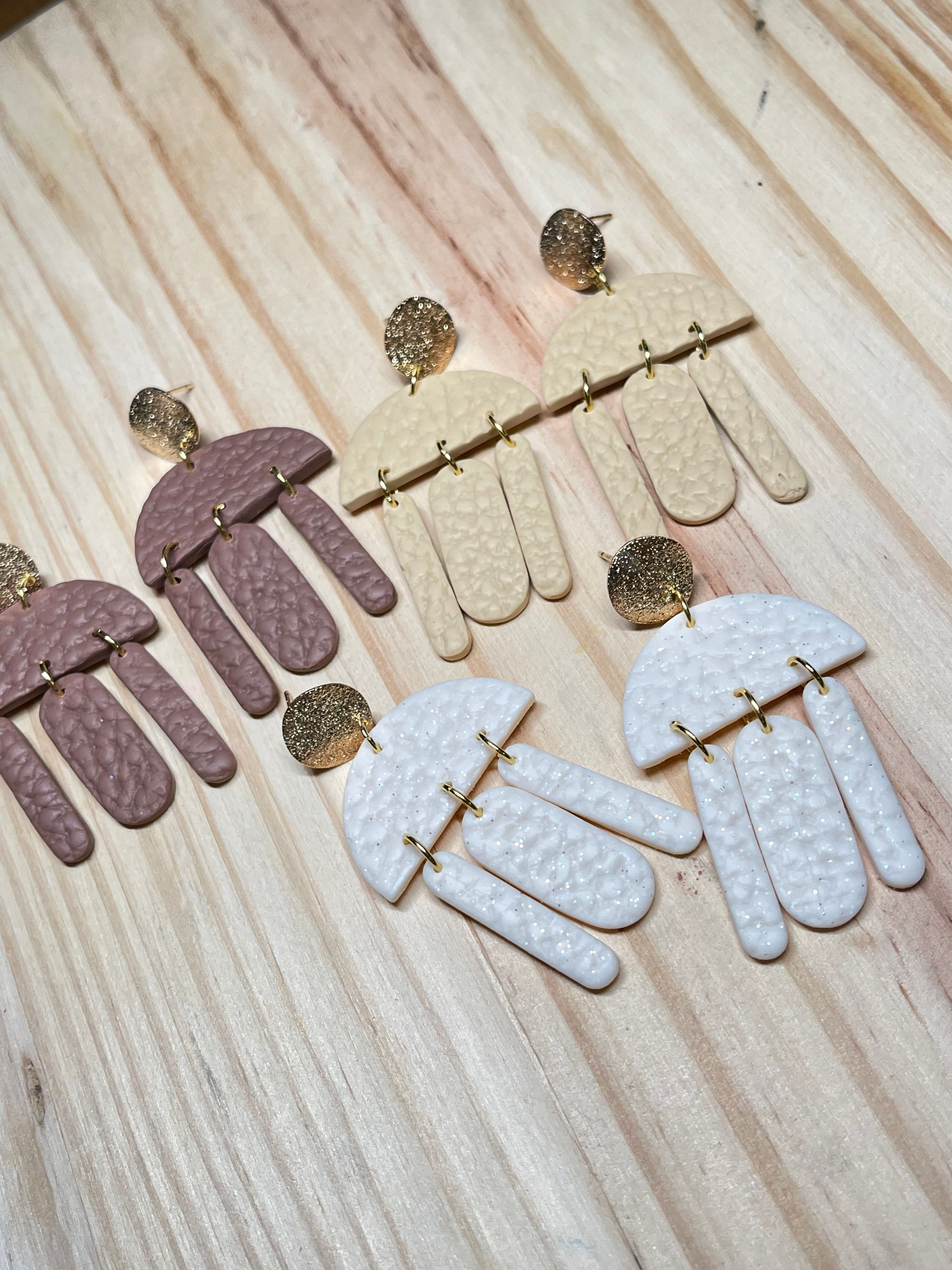 Neutral Polymer Clay Dangles - The Bella multi-color