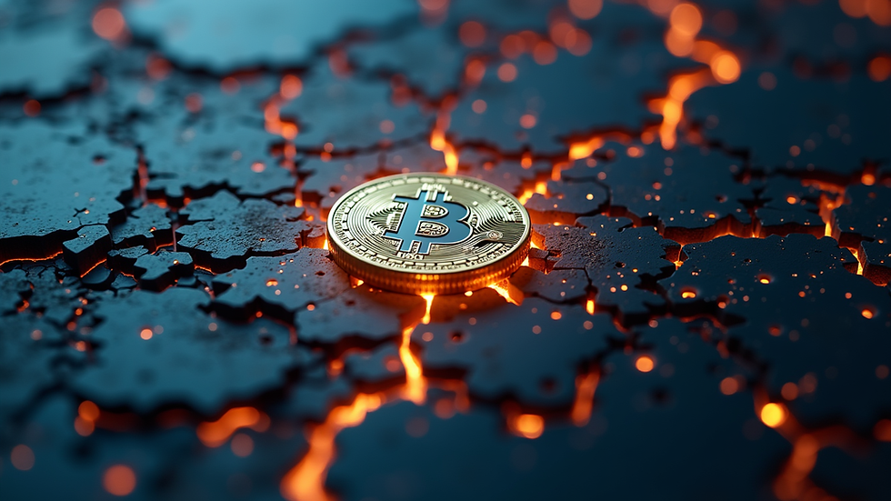 Eye-level view of a digital representation of the Kaspa blockchain