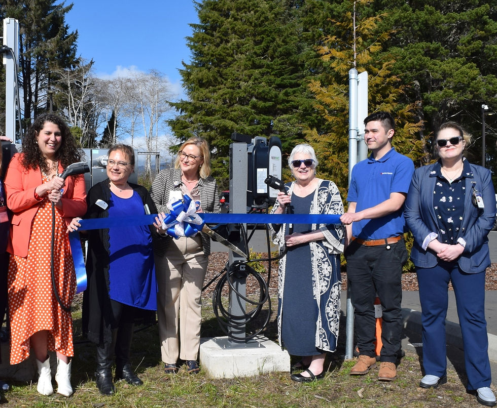 Those lining up for the ribbon-cutting ceremony include, from left, Foundation