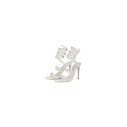Silver Rhinestone Tassel Wrap Around High Heels Stiletto Sandals for Women,Women's Diamonds Twist Ar