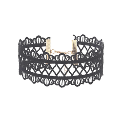Zoestar Lace Choker Necklaces Vintage Black Elastic Stretch Necklace Chain Accessories for Women
