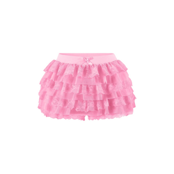 Lace Multi-Layered Bloomers, Lolita Ruffle Shorts, Sexy Short Pumpkin Pants, Elastic Waist Sweet Pet