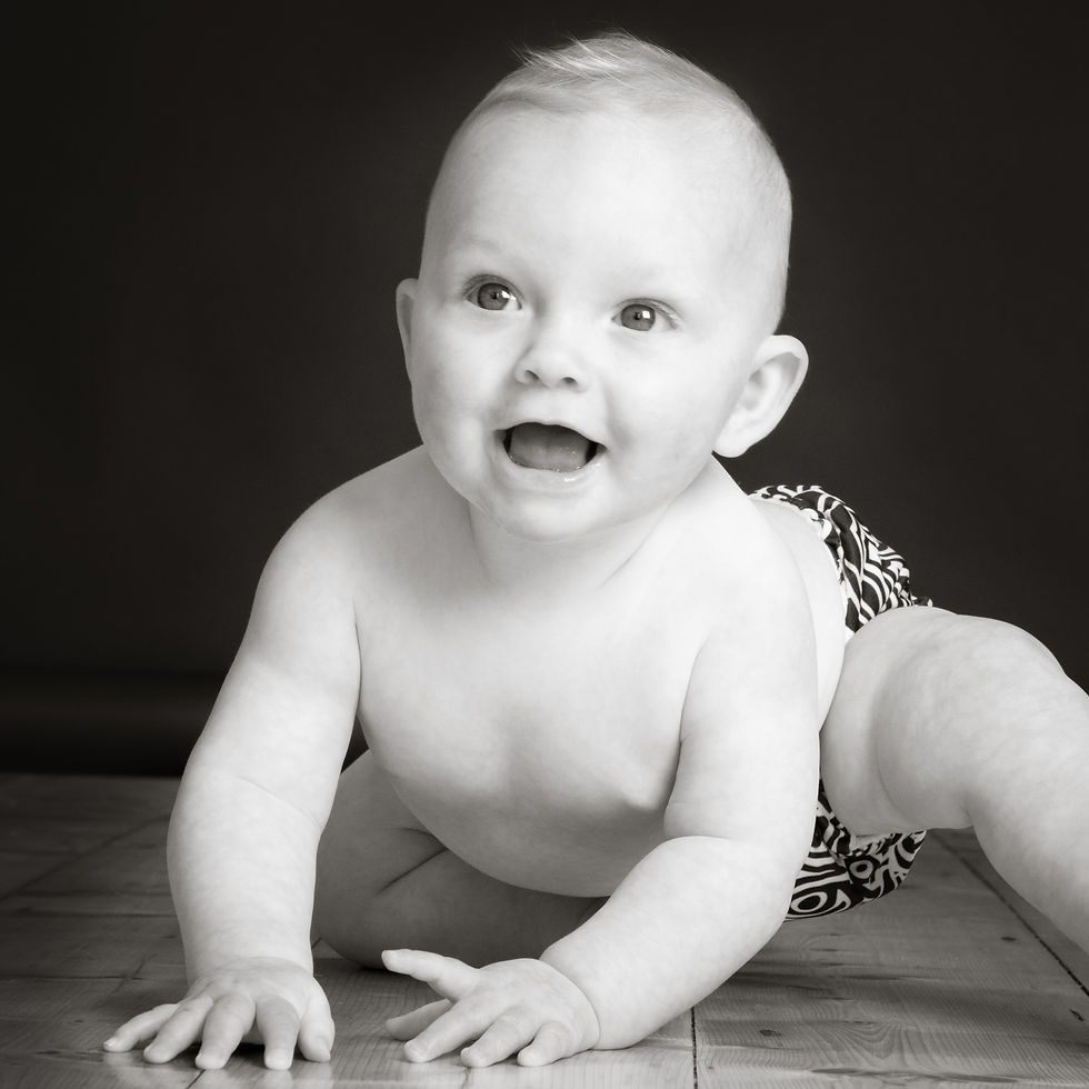 Black and white baby photography