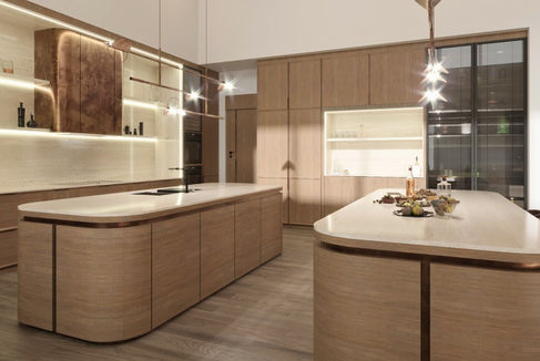 Kitchen islands luxury interior oak and brass