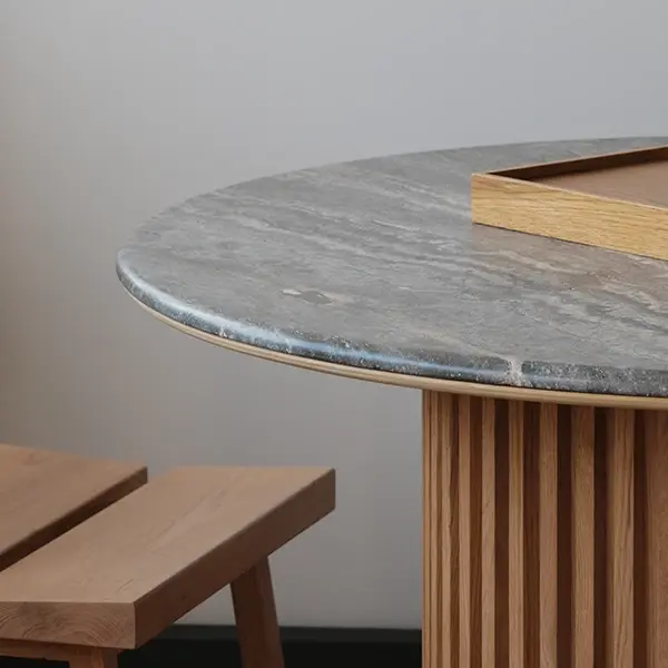 Thumbnail: DOCIA Round Travertine Table