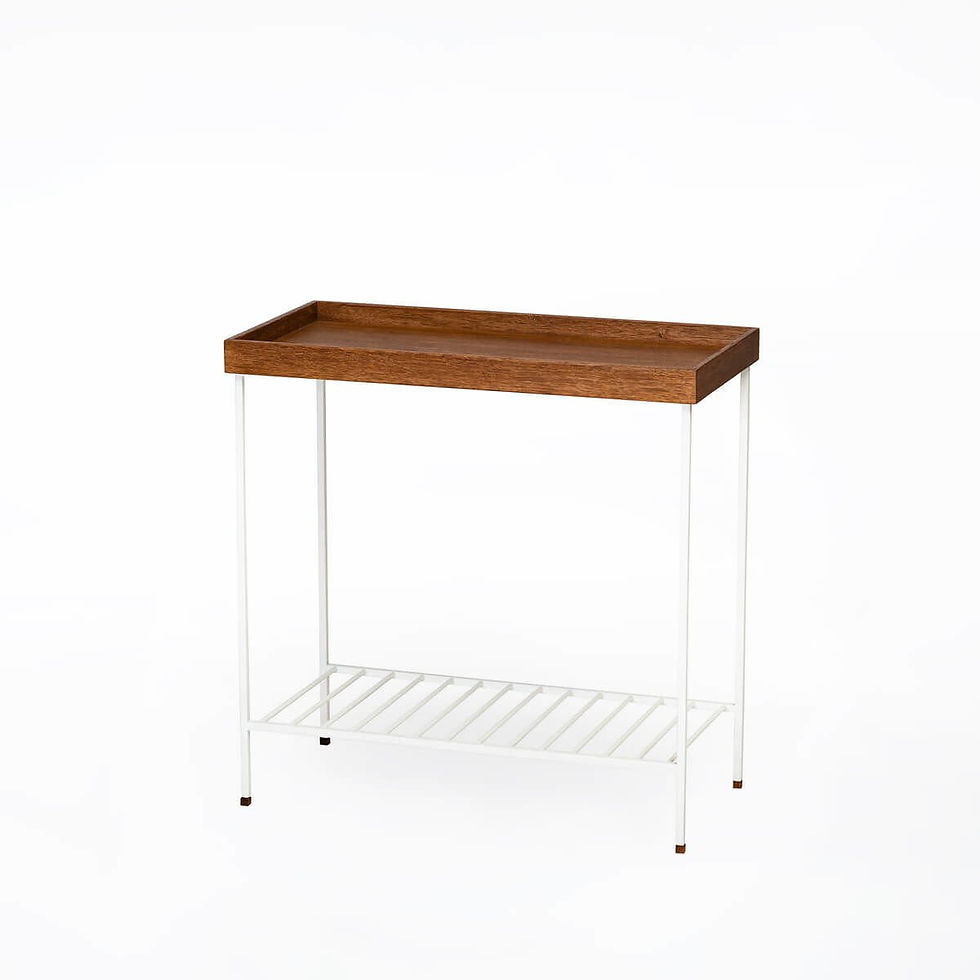 Thumbnail: EDGE Solid Oak Table / Flower Pott White Metall Legs