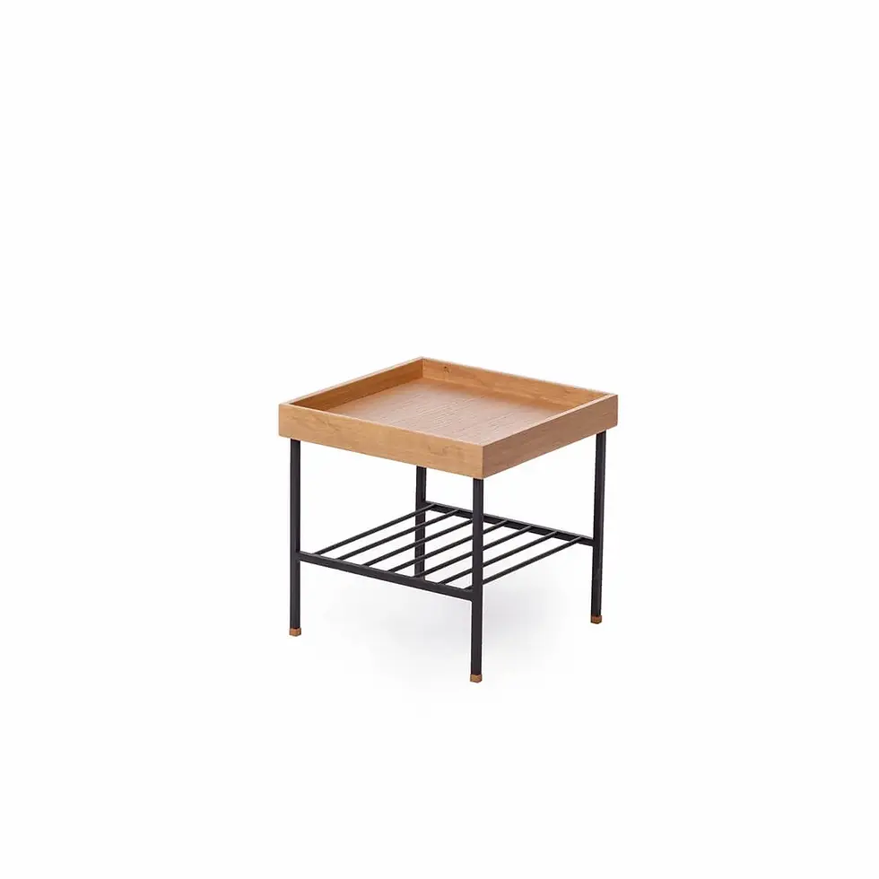 Thumbnail: EDGE Solid Oak Side Table / Flower Pott Black Metall Legs