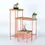 Thumbnail: EDGE Solid Oak Side Table / Flower Pott Set Orange Metall Legs