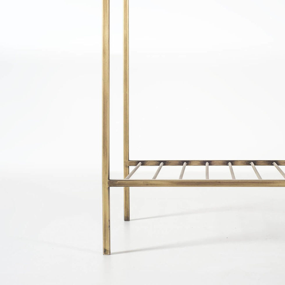 Thumbnail: EDGE Solid Walnut Long Table / Flower Pott Gold Metall Legs