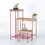 Thumbnail: EDGE Solid Oak Side Table / Flower Pott Set Red Metall Legs