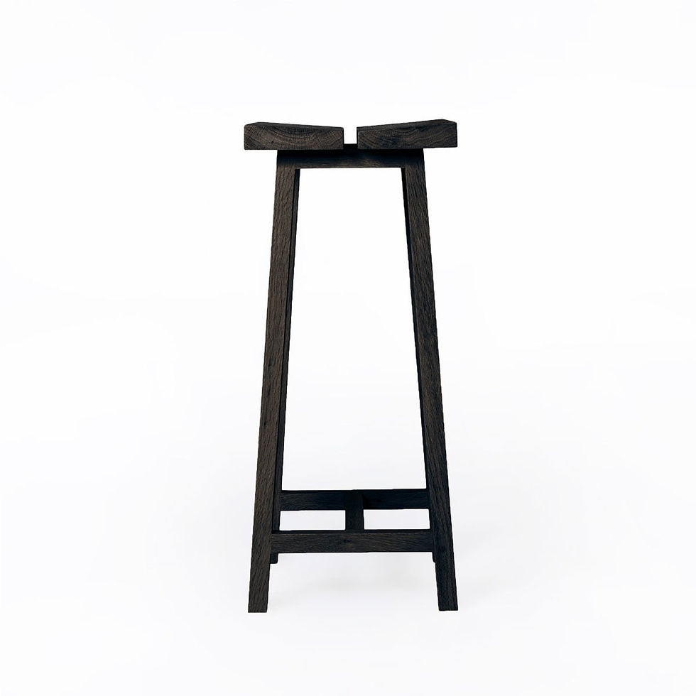 Thumbnail: PI Oak Bar Stool Oak Brass Detailed