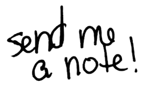 handwritten words 'send me a note'