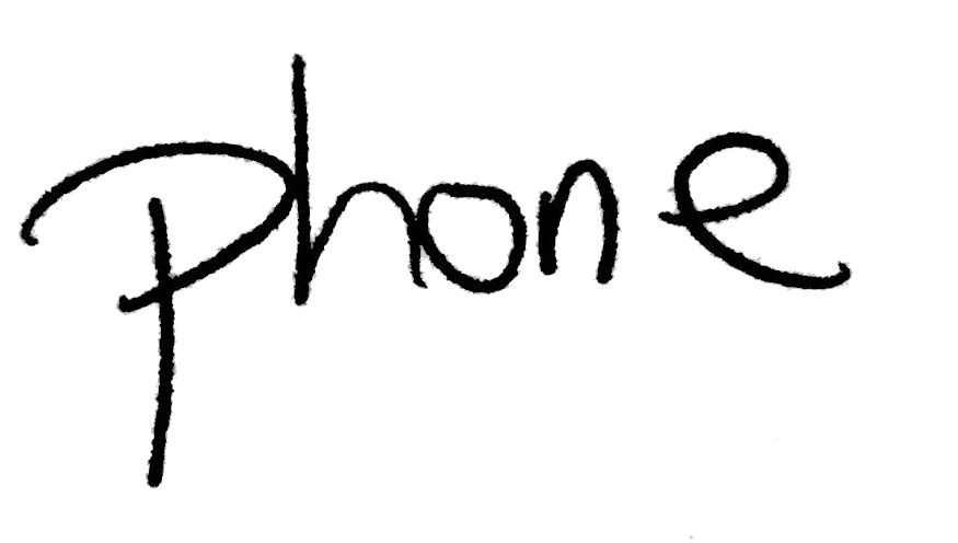handwritten word 'phone'