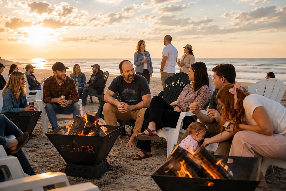 Beach Campfires Social Gathering for Groups of 25 to 400