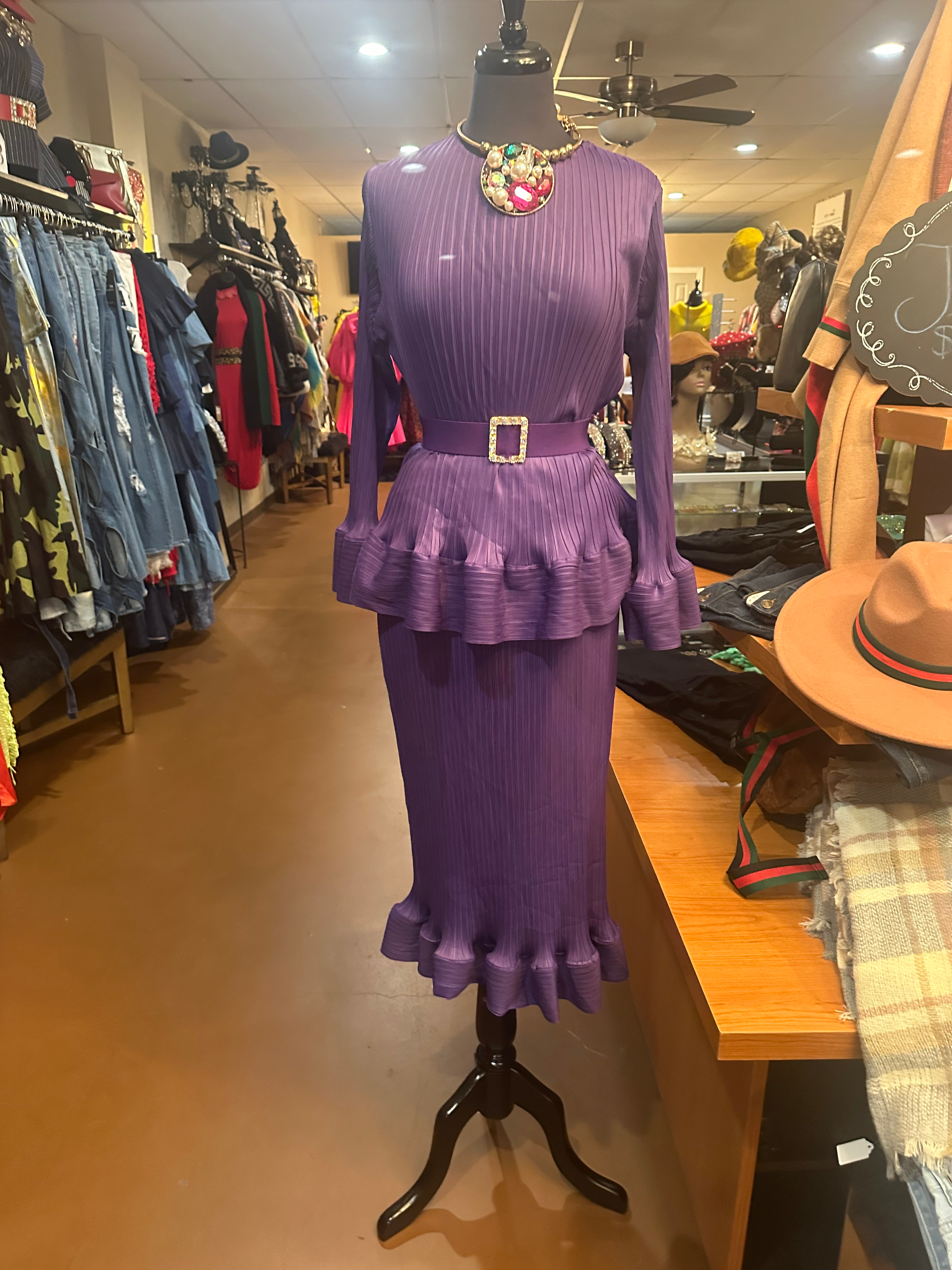 Purple 2pc Skirt Set