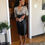 Thumbnail: Animal Snake Print Long Sleeve Beige Blouse With Leather Bottom