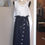 Thumbnail: Denim Bling and Pearl Embellished Skirt With Wrap Tie