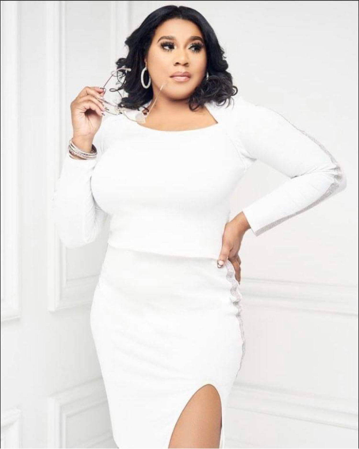 Embellished Knit Skirt Set