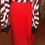 Thumbnail: Thick Chick Red Front Slit Skirt