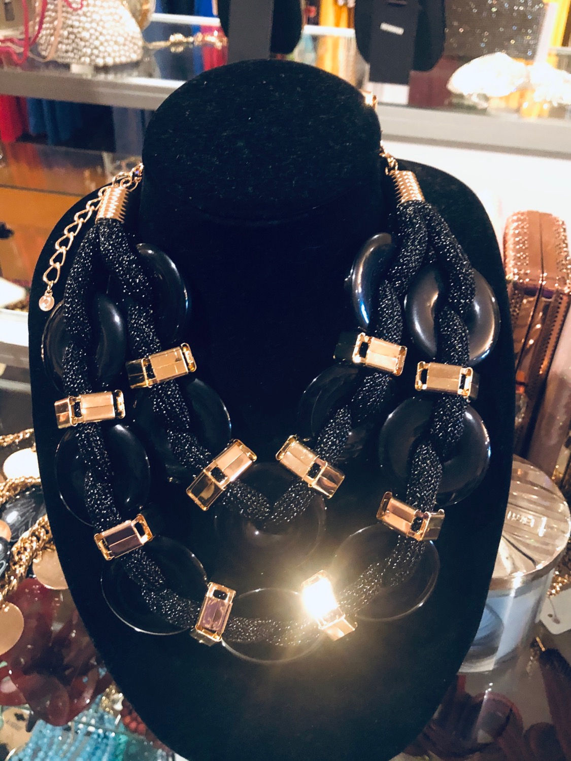 Gold and Black Necklace