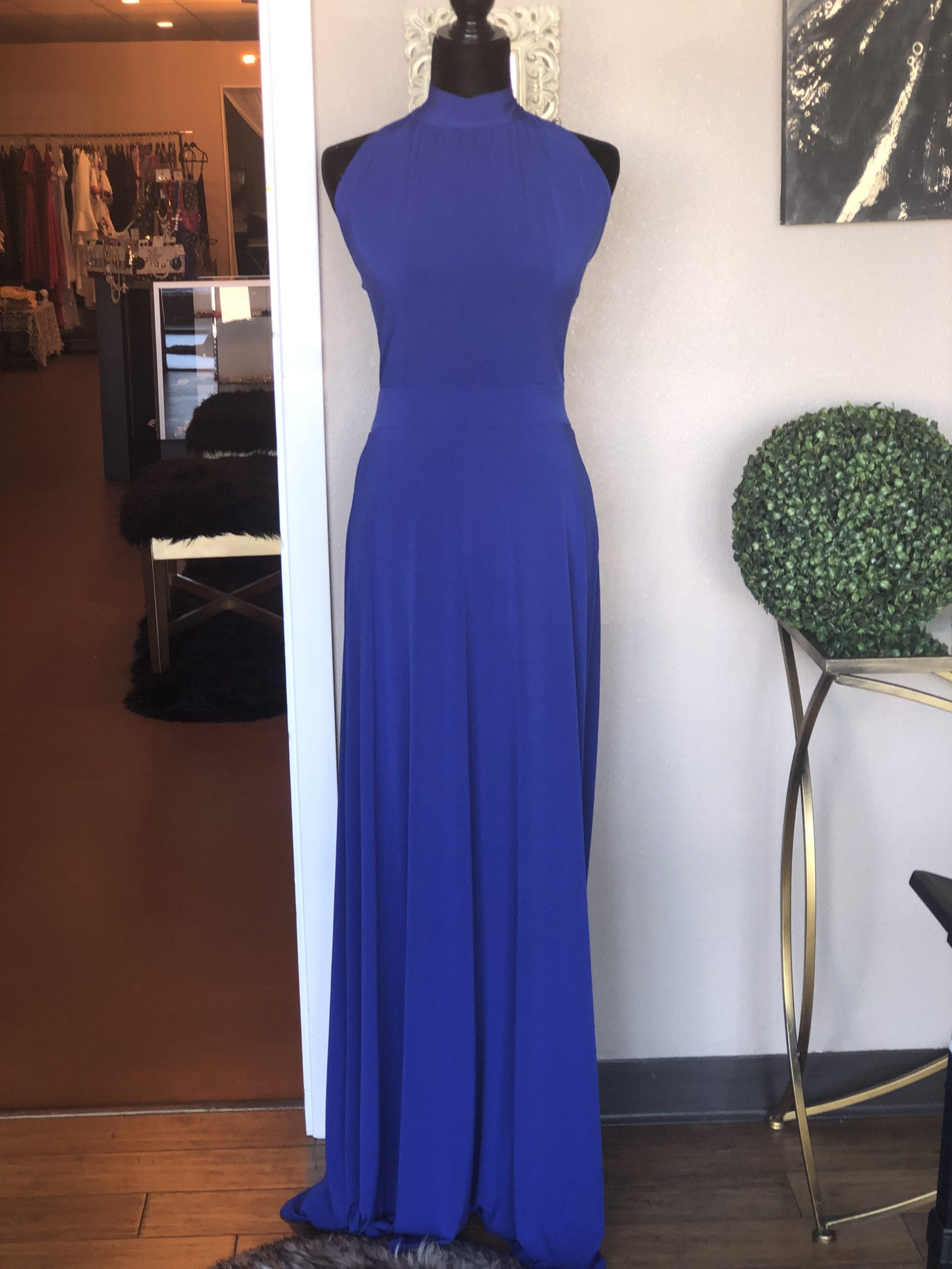 Designer Inspired Maxi Blue Dress