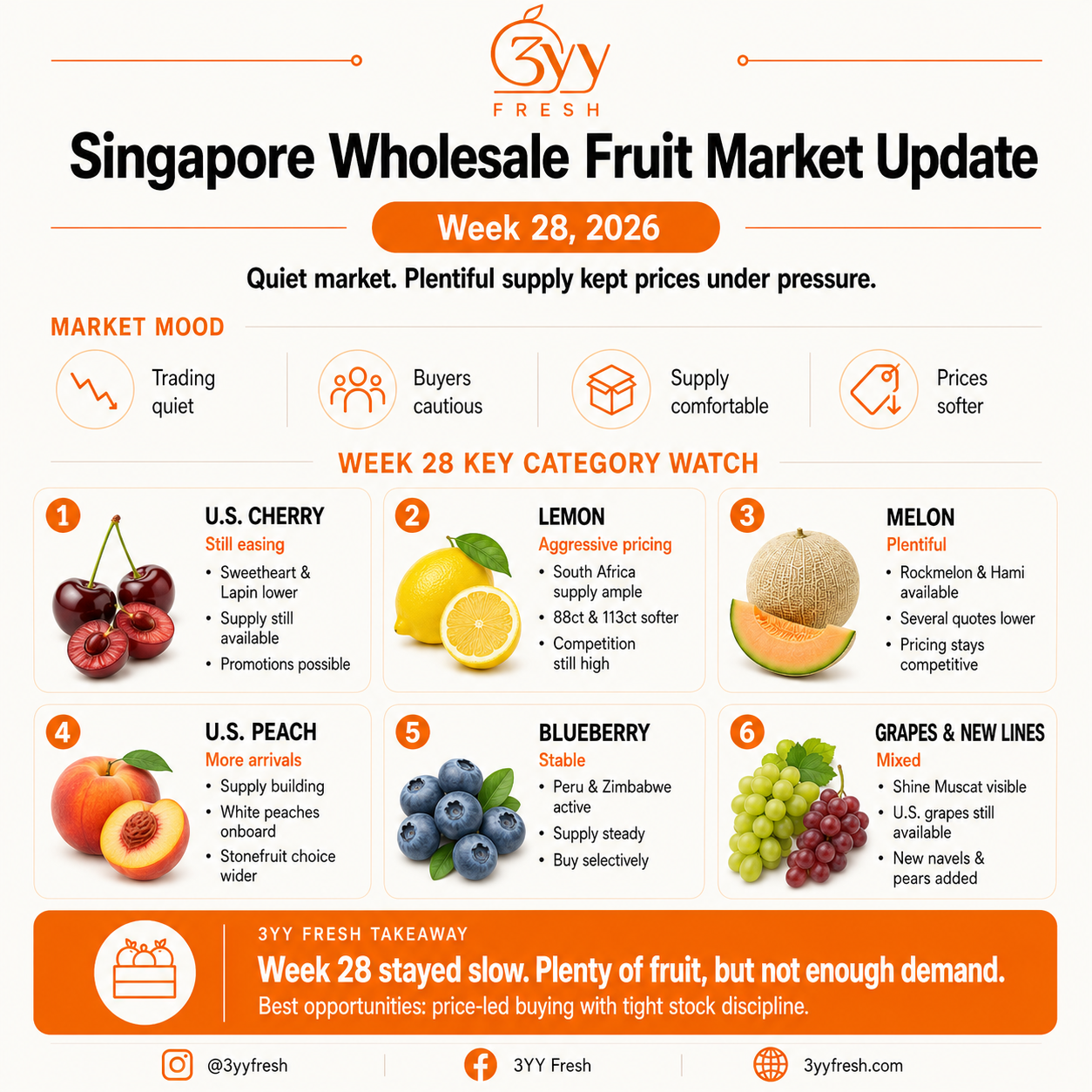 Singapore Wholesale Fruit Market Update – Week 28, 2026