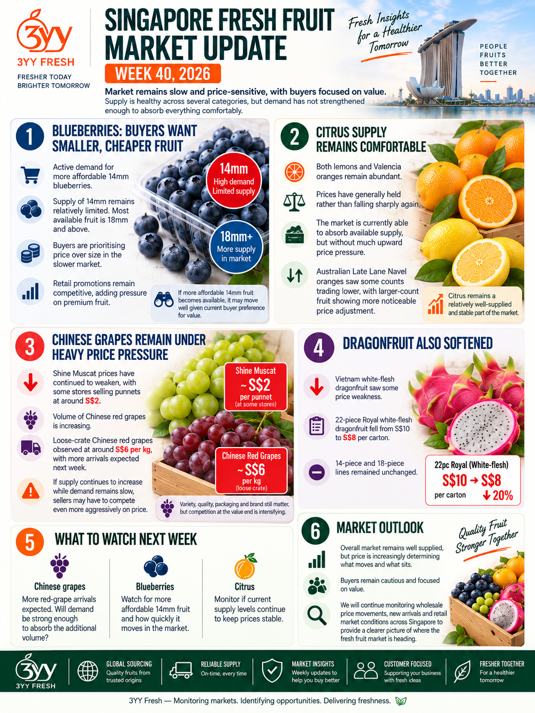 Singapore Fresh Fruit Market Update – Week 40