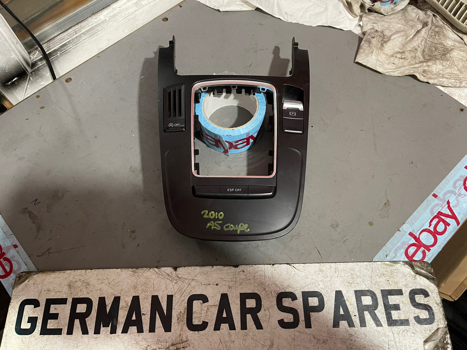 2010 AUDI A5 2.0 TDI CENTRE CONSOLE SURROUND & PARKING ESP STOP START BUTTONS