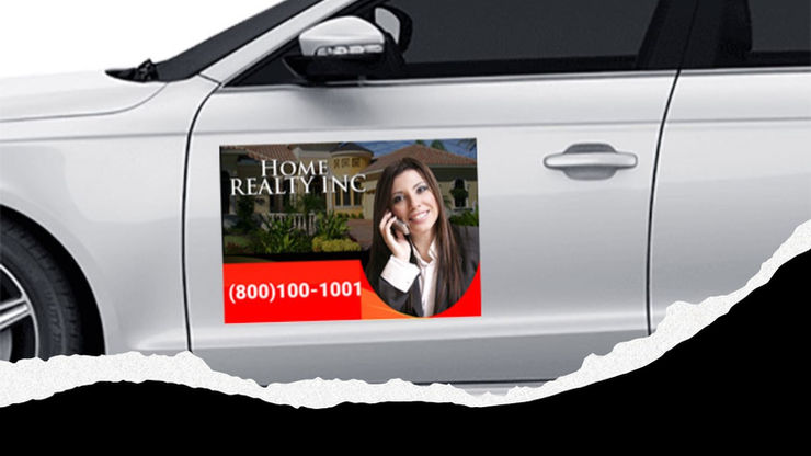 Weather resistant car magnets for mobile brand advertising on transit vehicles