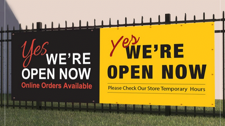 Vinyl banners and mesh banners are two of the most common large-format outdoor (and indoor) advertising tools. Both are printed on durable PVC-based materials, but they perform very differently in wind and weather.
Vinyl Banners (Solid / Scrim Vinyl)

Solid vinyl banners (typically 13 oz or 18 oz scrim vinyl) have a continuous, non-porous surface.
Strengths

  Excellent print quality — sharp details, rich colors, and high opacity
  Waterproof and highly durable in rain and sun
  Good for both indoor and outdoor use when wind is moderate
  More affordable for most sizes

Best uses

  Storefront and wall-mounted signs
  Trade shows, events, and indoor displays
  Grand openings, sales promotions, and temporary outdoor advertising in lower-wind locations
  Stage backdrops and step-and-repeat banners
  Roadside or building signs with solid mounting

Limitation: In strong or sustained wind, solid vinyl acts like a sail. This puts heavy stress on grommets, poles, and mounting hardware and can cause tearing or failure.
Mesh Banners (Perforated / Wind-Resistant)
Mesh banners are made from perforated vinyl (commonly ~8 oz) with thousands of tiny holes that allow air to pass through (often around 30–40% open area).
Strengths

  Superior wind resistance — dramatically reduces wind load
  Lighter weight and easier to handle in large sizes
  Excellent for fences, scaffolding, and open outdoor locations
  Good drainage (water passes through instead of pooling)
  Still readable and effective from normal viewing distances

Best uses

  Construction site and fence wraps
  Sports fields, stadiums, and ballpark fencing
  Building wraps and large outdoor installations
  Coastal or high-wind areas (very relevant in Florida)
  Any location where sustained wind is expected

Trade-off: Slightly softer print quality and lower opacity compared with solid vinyl (background can show through a bit when backlit or viewed up close). High-contrast designs work best.