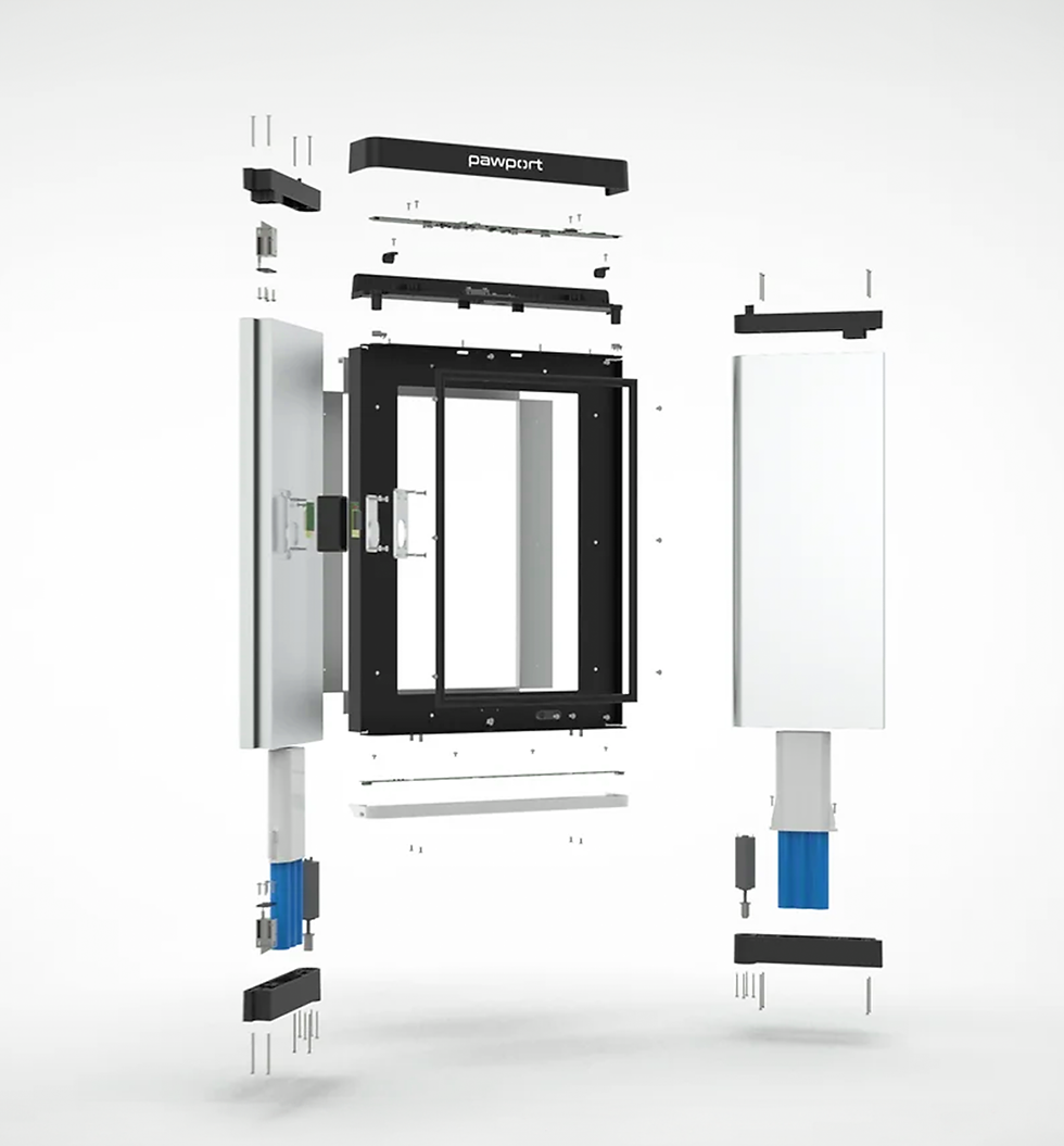 Smart Pet Door consumer electronic product designed by Spline product development company with hardware product development a