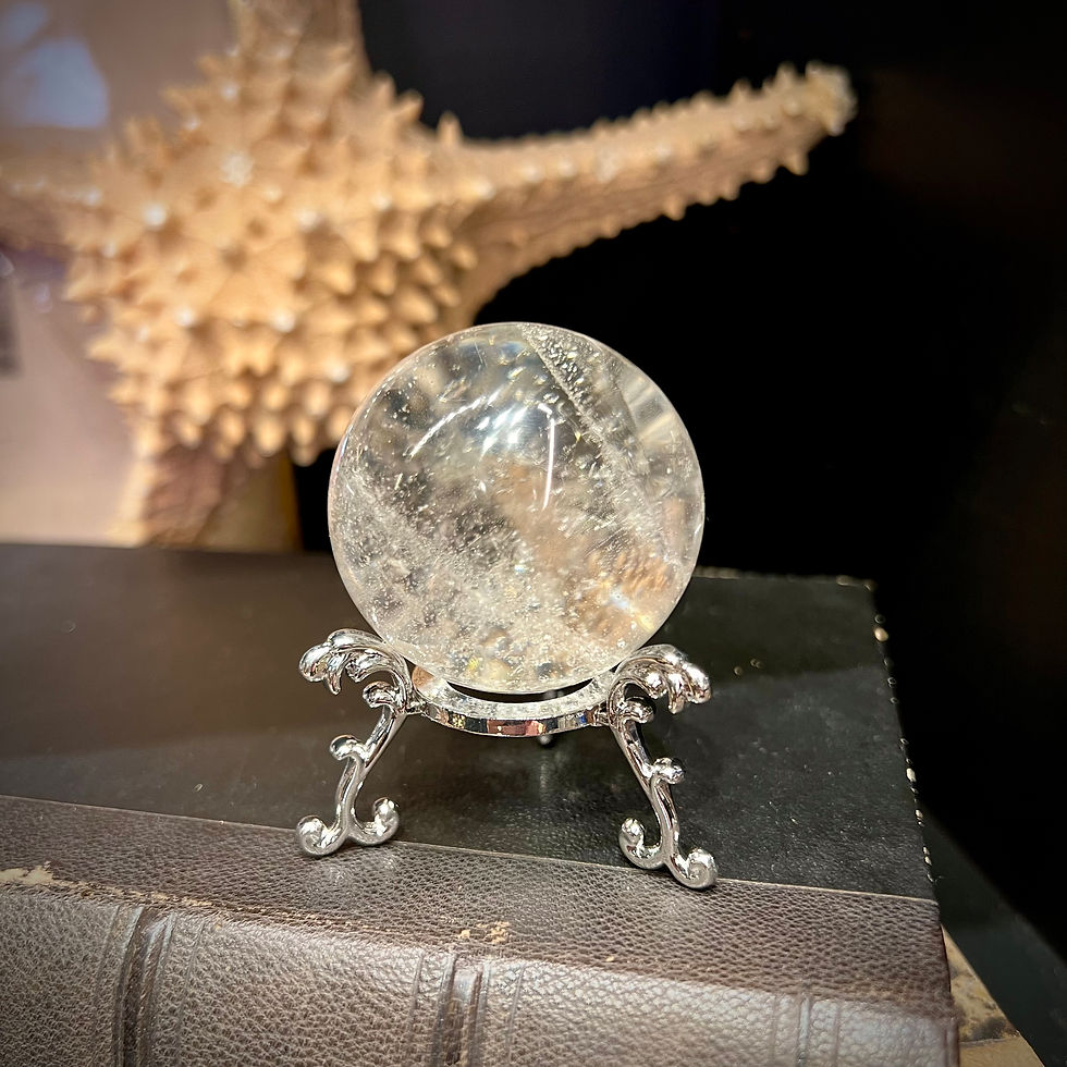 Miniature : Sphère de cristal de roche sur pied