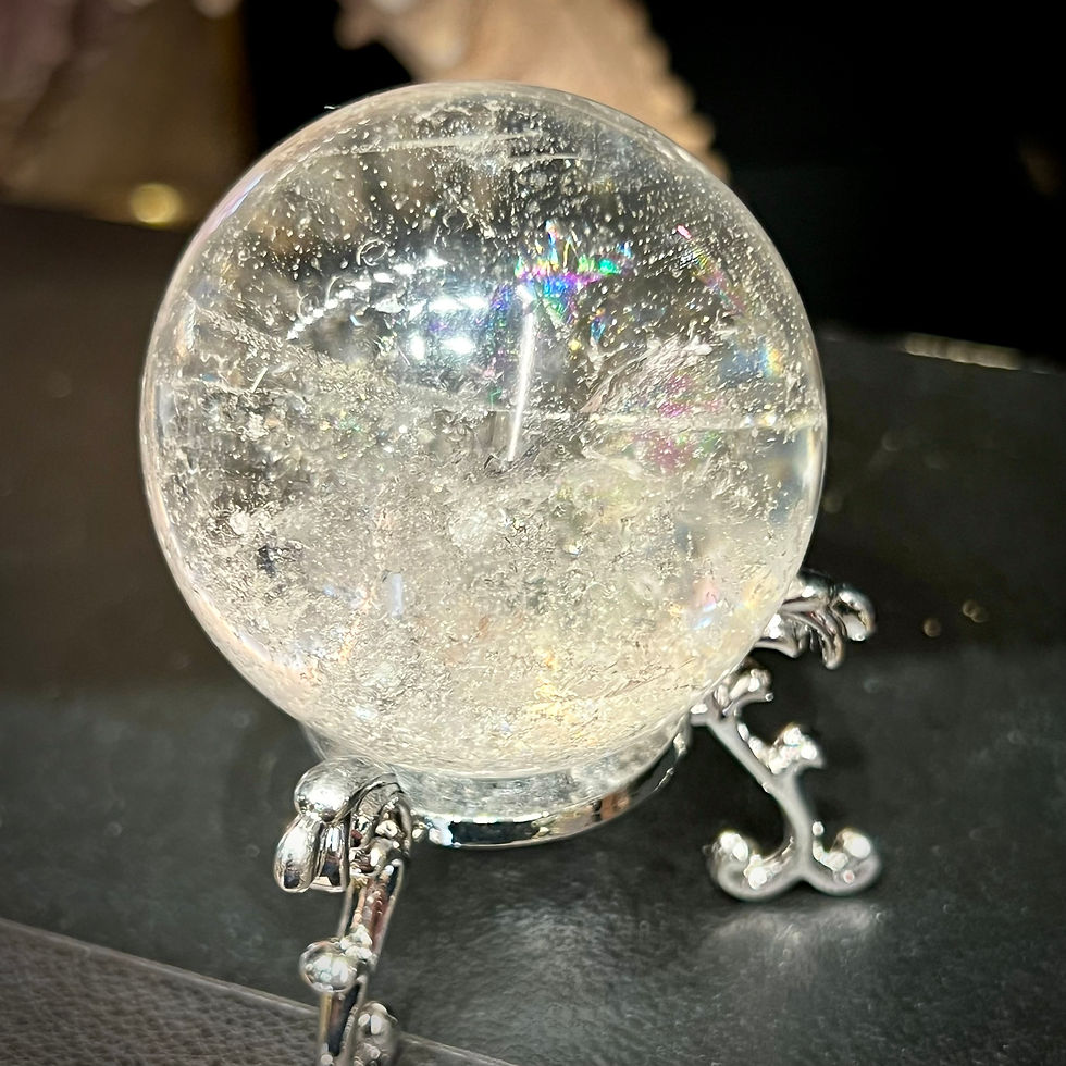 Miniature : Sphère de cristal de roche sur pied