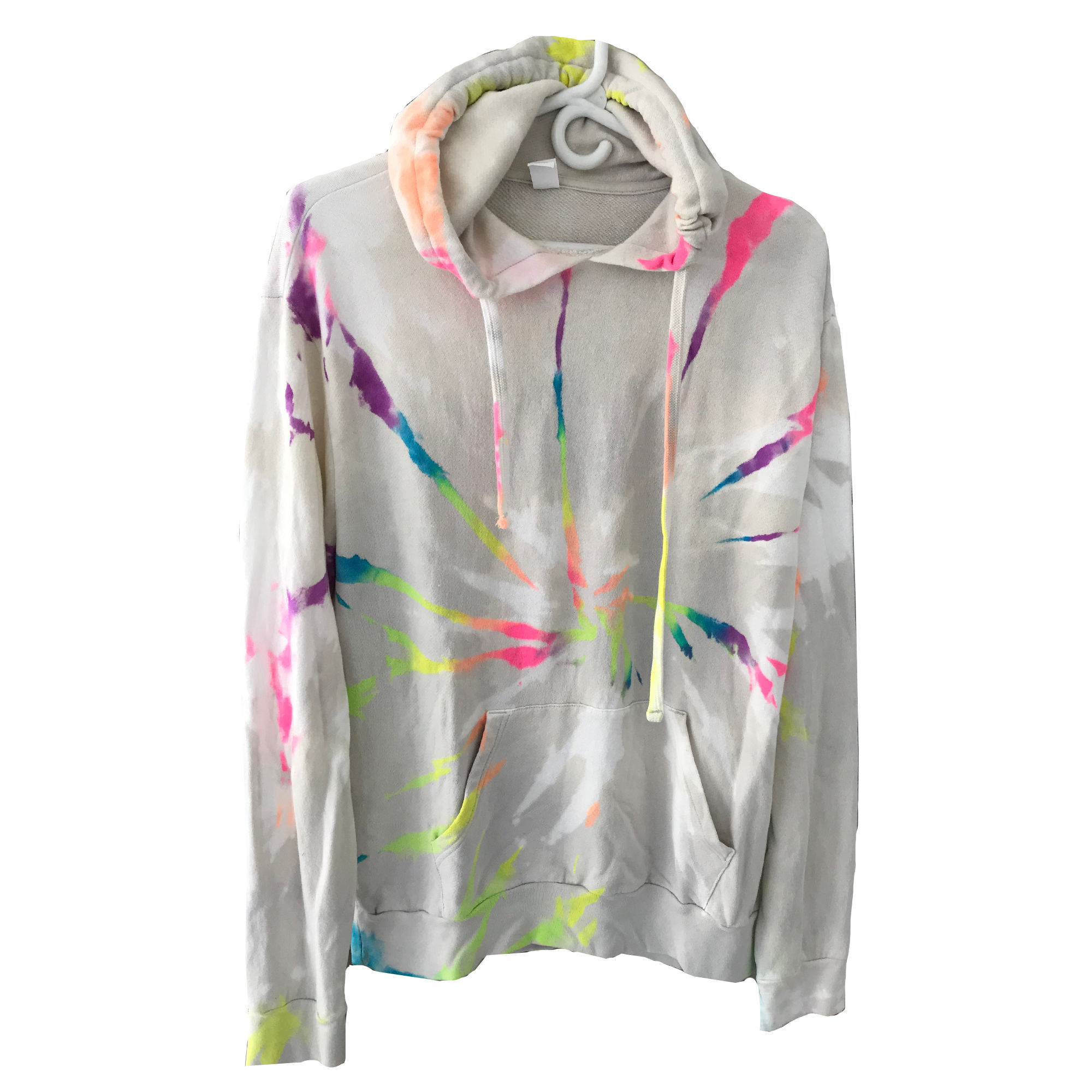 Neon Tie Dye Summer Weight Hoodie