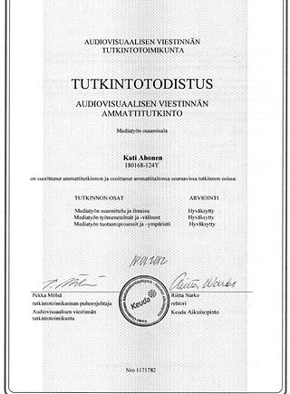 Audiovisual and media work certificate