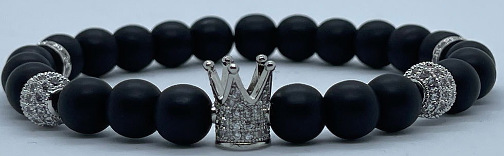 Thumbnail: Black Oynx w/Silver Crown Set