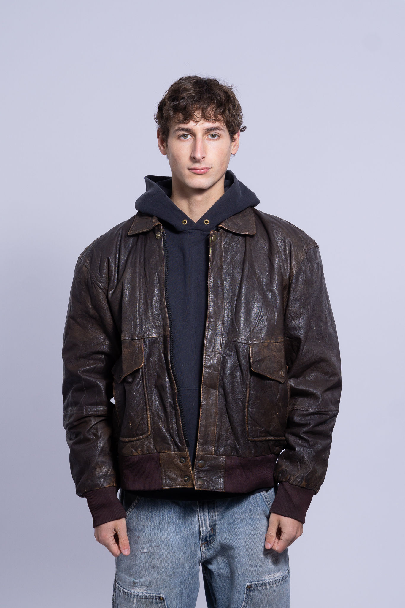 Vintage Aviator Lederjacke / M