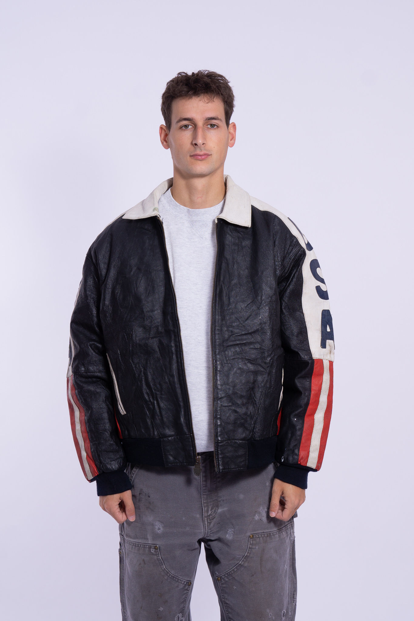 Vintage USA Lederjacke / L