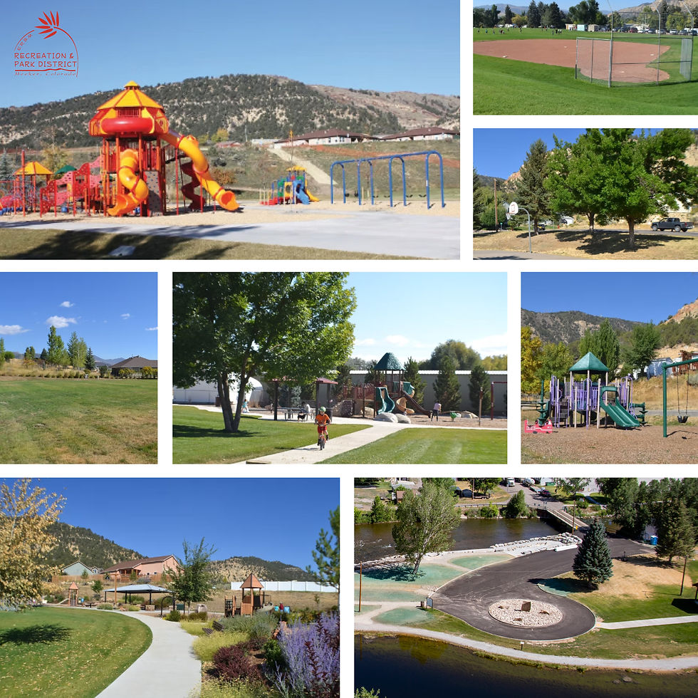 While ERBM cares for our local parks, the District only owns one - Paintbrush Park (top left). The others are owned by the Town of Meeker. ERBM provides ongoing care of seven other properties through a lease agreement. As Circle Park Phase III nears completion (bottom right), it's time to talk about the future. Join us for a workshop with the Town of Meeker on Tuesday, August 19 at 5:30pm at Town Hall.