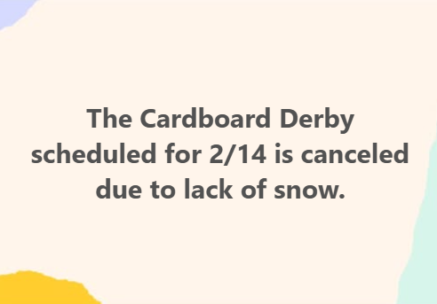 Cardboard Derby canceled