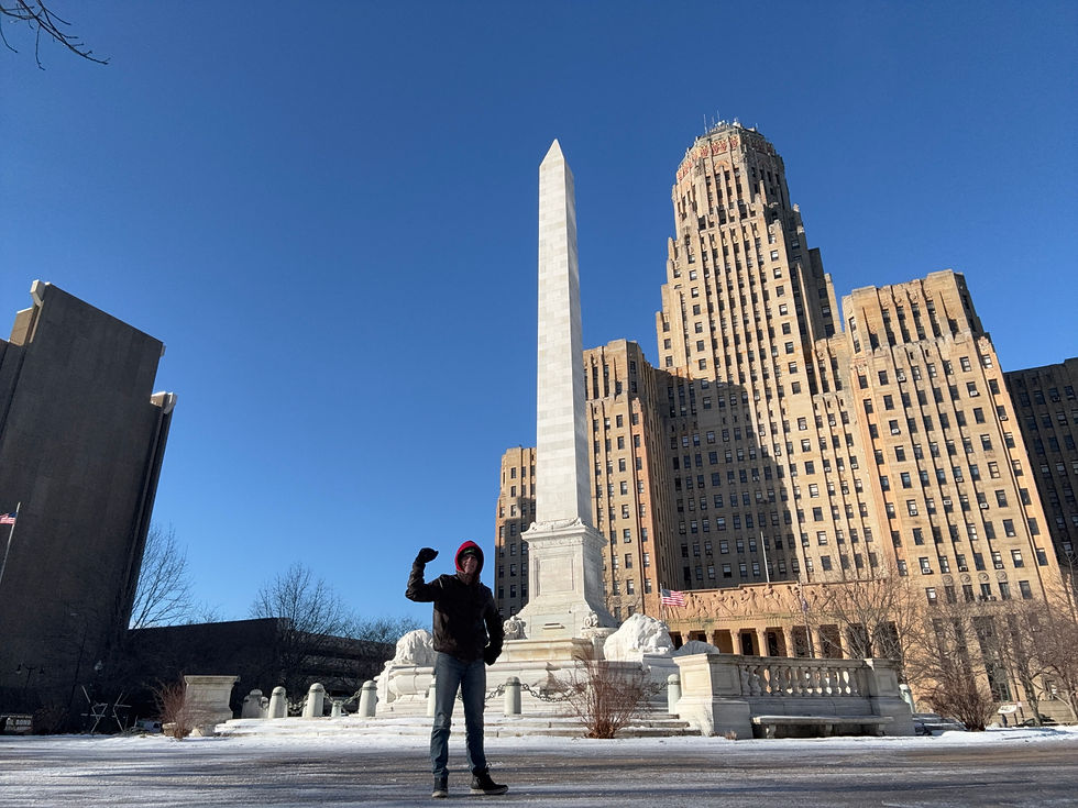 Hanging around the McKinley Monument and the Buffalo City Hall